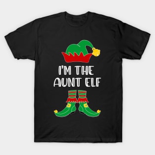 I'm The Aunt Elf Matching Family Group Christmas T-Shirt